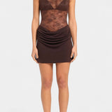 Vestido Mini Sin Mangas de Encaje Nottola