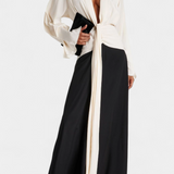 Vestido de Noche Maxi Slyune con Escote en V y Contraste