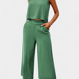 Conjunto Lavinia de Top y Pantalones Cortos en Lino y Algodón