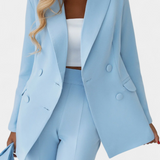 Conjunto de Blazer Urbano Julia y Pantalones de Corte Regular