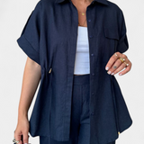 Conjunto de Camisa y Pantalones de Algodón y Lino Lani