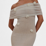 Vestido Maxi de Punto Off-Shoulder Barbara