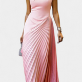 Vestido Maxi Asimétrico Elyna sin Mangas con Cuello Alto
