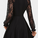 Vestido Mini de Encaje Floral Jasella con Mangas Largas