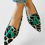 Mocasines Fermina Elegantes con Punta Afilada y Diseño Bicolor