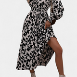 Vestido Nerin A-Line con Estampado de Leopardo y Cintura Ajustable