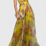 Vestido Maxi Floral Ingrid con Escote en V