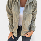 Chaqueta de Pana Lorca con Capucha y Cremallera