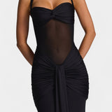 Vestido Maxi Florian con Escote Halter y Silueta de Sirena