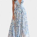 Vestido Zuleika de Chiffon con Volantes y Aberturas Laterales