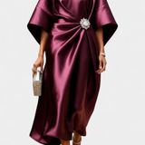 Vestido Largo de Satén Ubelia Luxe