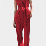 Conjunto de Chaleco Clásico Carlen y Pantalones de Pierna Ancha