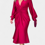 Vestido Alouette de Manga Larga con Escote en V