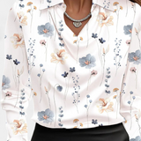 Blusa de Satén Dilnaz con Escote en Cascada