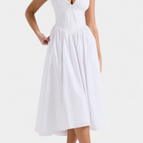 Vestido Midi Margie con Escote en V y Estampado Floral Romántico