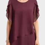 Vestido de Chiffon Asimétrico Cornelia con Silueta Fluida