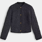 Cardigan Texturizado de Felpa Corta Chenda