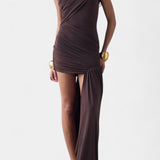 Vestido Mini Asimétrico Velia con Draping