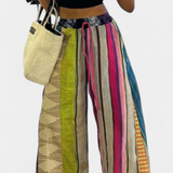 Pantalones Anchos Casual Claudine con Estampado Rayado