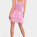 Vestido Mini Plumas Adena