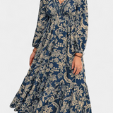 Vestido Maxi Lunetta con Estampado Floral y Mangas Abullonadas