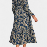 Vestido Maxi Lunetta con Estampado Floral y Mangas Abullonadas