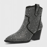 Botas Elegantes Berenice con Patchwork y Cierre Lateral