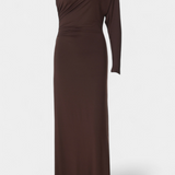 Vestido Largo Plisado de Un Hombro Maybelle