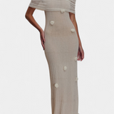 Vestido Maxi de Punto Off-Shoulder Barbara