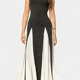 Vestido Maxi Bicolor Catalina con Tirantes Finos
