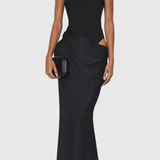 Vestido Maxi Mafalda con Estilo de Top de Tirantes y Silueta Ajustada