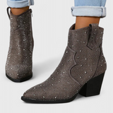 Botas Elegantes Berenice con Patchwork y Cierre Lateral