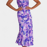 Vestido Asimétrico de Un Hombro Reya con Estampado Floral
