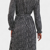 Vestido Midi Plisado con Estampado de Leopardo Evabeth