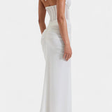 Vestido Corset Angelina con Falda Maxi Fruncida