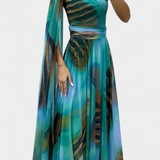 Vestido Maxi Cedara de Un Hombro con Detalle Floral