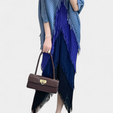 Vestido de Andalucía con Borlas y Bloques de Color Contrastantes