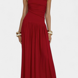 Vestido Maxi Maddy sin Mangas con Drapado Lateral
