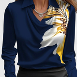 Blusa de Satén Dilnaz con Escote en Cascada