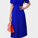 Vestido de Trabajo Midi Seliora con Cinturón y Pliegues