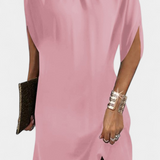 Vestido Midi Atemporal Haruna con Cuello Redondo