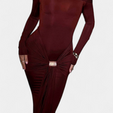 Vestido Vesna de Un Hombro con Manga Larga