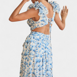 Vestido Zuleika de Chiffon con Volantes y Aberturas Laterales
