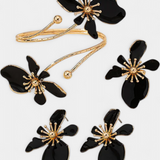 Conjunto de Accesorios Florales: Pulsera + Pendientes + Anillos