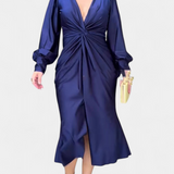Vestido Alouette de Manga Larga con Escote en V