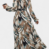 Vestido Basel de Manga Larga con Escote en V