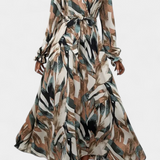 Vestido Basel de Manga Larga con Escote en V