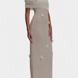 Vestido Maxi de Punto Off-Shoulder Barbara