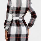 Vestido Camisa Mini Check Masia con Cinturón