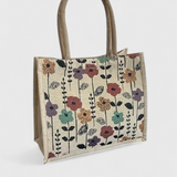 Bolsa de Yute Taila con Estampado Floral y Diseño Ecológico